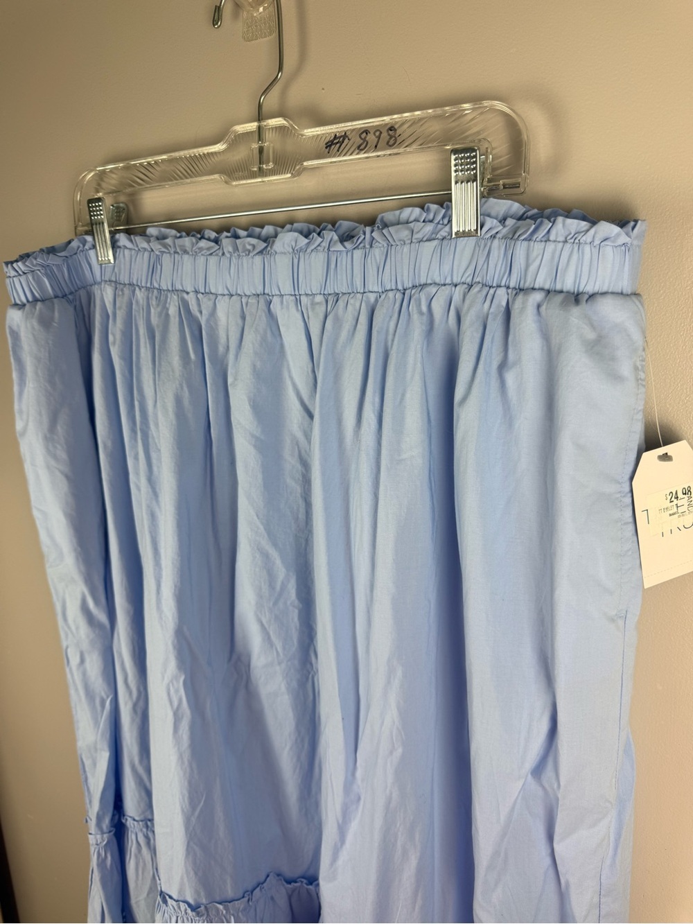 Time and Tru Womens Blue Eyelet Floral Maxi Skirt SZ XL New Cotton Cottagecore